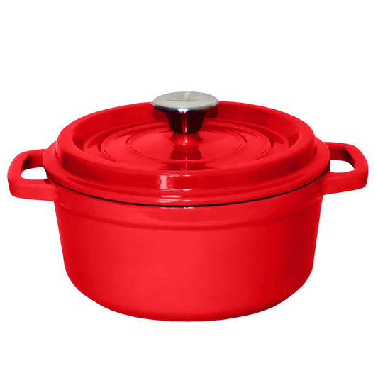 SOGA Cast Iron Enamel Porcelain Stewpot Casserole Stew Cooking Pot With Lid 2.7L Red 22cm $ 99.90