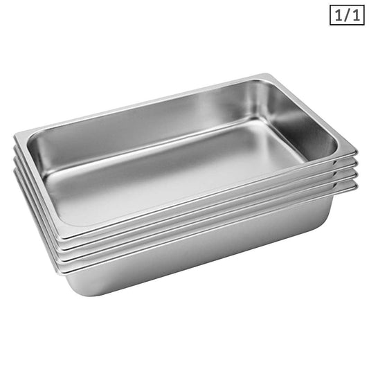 SOGA 4X Gastronorm GN Pan Full Size 1/1 GN Pan 10cm Deep Stainless Steel Tray $ 127.90