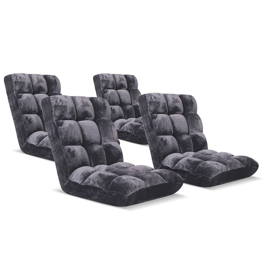 SOGA 4X Floor Recliner Folding Lounge Sofa Futon Couch Folding Chair Cushion Grey $ 358.90