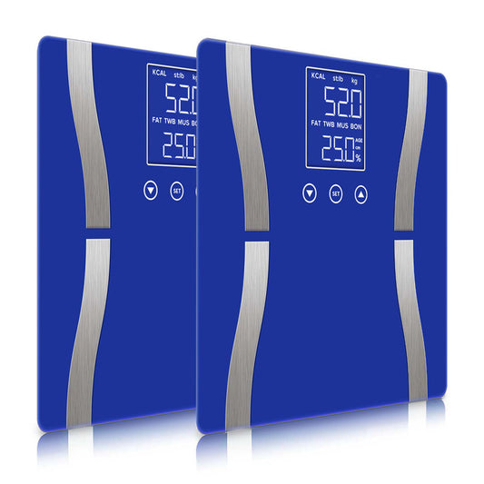 SOGA 2X Glass LCD Digital Body Fat Scale Bathroom Electronic Gym Water Weighing Scales Blue $ 60.90