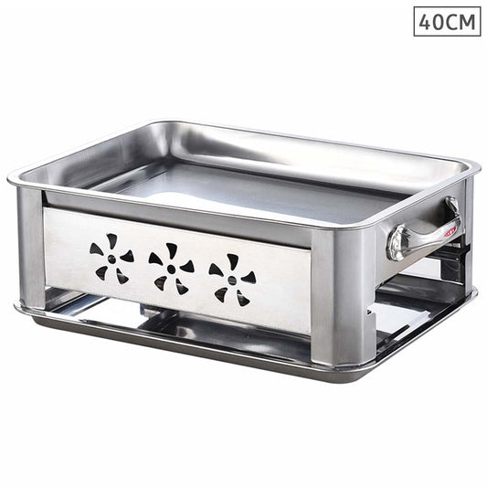 40CM Portable Stainless Steel Outdoor Chafing Dish BBQ Fish Stove Grill Plate $ 77.90