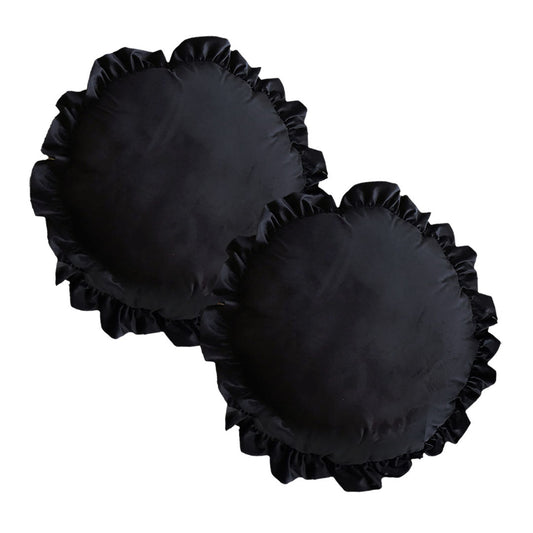 SOGA 2X 45cm Butterfly Black Vintage Lotus Leaf Edge Round Throw Pillow $ 129.50