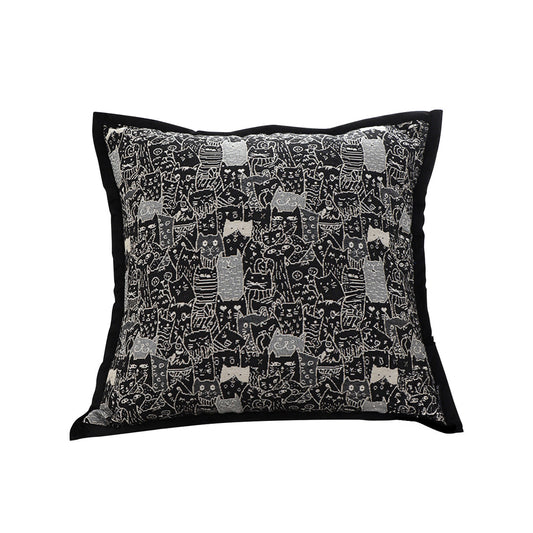 SOGA 45cm Throw Pillow Black Cat Paradise Wide Border Decorative Cushion for Living Room $ 49.90