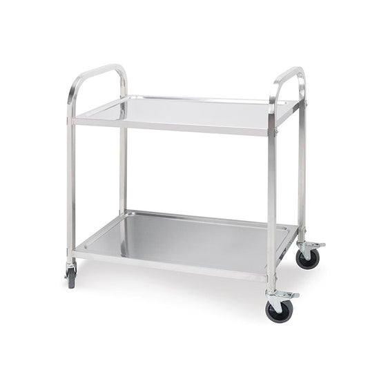 SOGA 2 Tier Stainless Steel Kitchen Dining Food Cart Trolley Utility Size 85x45x90cm Medium $ 224.50