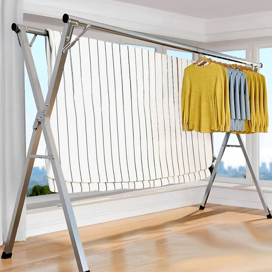 SOGA 2X  2m Portable Standing Clothes Drying Rack Foldable Space-Saving Laundry Holder Indoor Outdoor
