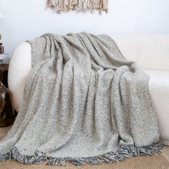 SOGA Soft Light Beige Tassel Throw Blanket 160x200cm Soft Polyester