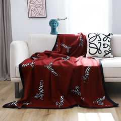 SOGA Wine red Zebra Print Throw Blanket 130x180cm Acrylic