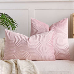 SOGA 30cm Pink Textured Geometric Pattern Decorative Throw Pillow $ 61