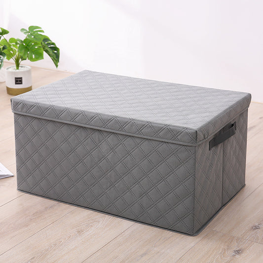 SOGA 2X Small Grey Non-Woven Diamond Quilt Grid Fabric Storage/Organizer Box