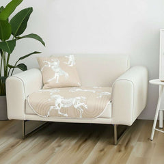 SOGA One-Seater Beige Horse Print 90x90cm Throw Blanket Sofa Cover $ 91
