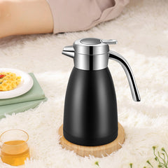 SOGA 2X 1.2L Stainless Steel Insulated Thermal Flask Insulated Vacuum Flask Water Coffee Jug Thermal Black