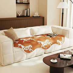 SOGA Four-Seater Orange Horse Print 90x260cm Throw Blanket Sofa Cover $ 144