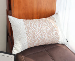 SOGA 35cm Modern Beige Color Block Textured Decorative Throw Pillow