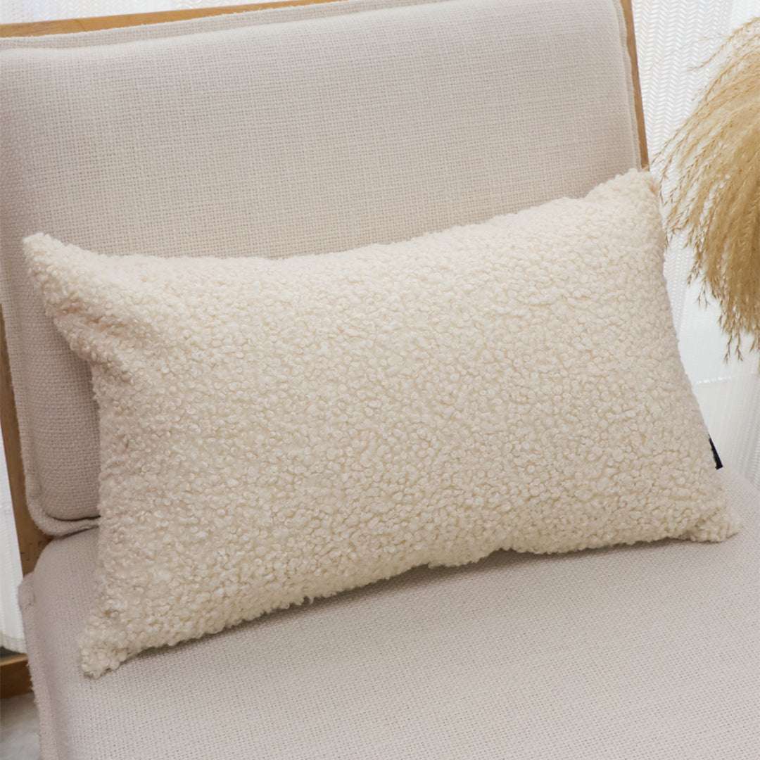 SOGA 30cm Cream Boucle Textured Fluffy Decorative Throw Pillow $ 61