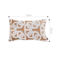 SOGA 35cm Artistic Camel Brown White Geometric Pattern Throw Pillow