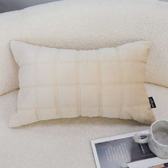SOGA 30cm Beige Quilted Grid Pattern Decorative Throw Pillow $ 61