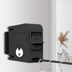 SOGA 160mm Suction-Mounted Retractable Clothes Drying Rack - Black