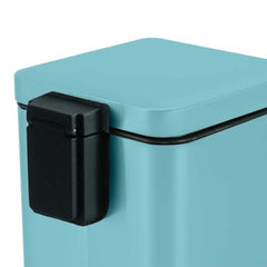 SOGA 2X Foot Pedal Stainless Steel Rubbish Recycling Garbage Waste Trash Bin Square 12L Blue
