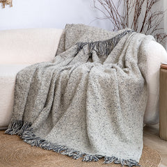 SOGA Soft Light Beige Tassel Throw Blanket 160x200cm Soft Polyester