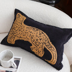SOGA 30cm Modern Charcoal Gray Leopard Pattern Throw Pillow