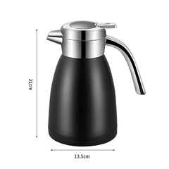 SOGA 1.2L Stainless Steel Insulated Thermal Flask Insulated Vacuum Flask Water Coffee Jug Thermal Black