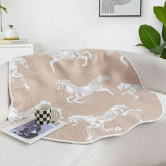 SOGA One-Seater Beige Horse Print 90x90cm Throw Blanket Sofa Cover $ 91