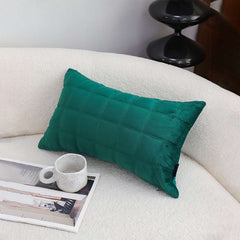 SOGA 30cm Green Velvet Quilted Grid Pattern Decorative Throw Pillow $ 61