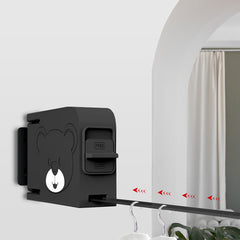 SOGA 160mm Suction-Mounted Retractable Clothes Drying Rack - Black