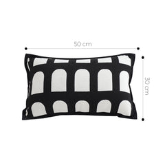 SOGA 30cm Contemporary Black White Geometric Pattern Throw Pillow