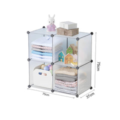 SOGA 4-Cube Transparent Shelf Box Portable Cubby DIY Storage Shelves Modular Closet Organiser