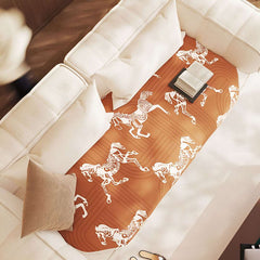 SOGA Four-Seater Orange Horse Print 90x260cm Throw Blanket Sofa Cover $ 144