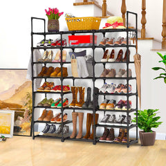 SOGA 2X 21-Shelf Tier Shoe Storage Shelf Space-Saving Caddy Rack Organiser with Handle