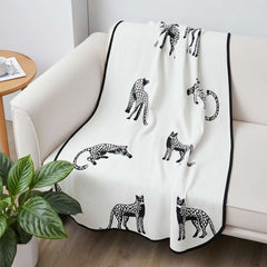 SOGA One-Seater White Leopard Print 90x90cm Throw Blanket Sofa Cover $ 79