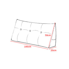 SOGA 100cm Dark Grey Triangular Wedge Bed Pillow Headboard Backrest Bedside Tatami Cushion Home Decor