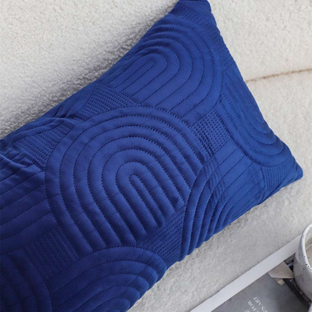 SOGA 30cm Blue Textured Geometric Pattern Decorative Throw Pillow $ 61