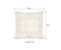 SOGA 45cm Bohemian Cream Tufted Grid Pattern Decorative Throw Pillow