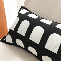 SOGA 30cm Contemporary Black White Geometric Pattern Throw Pillow
