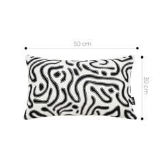 SOGA 30cm Black White Abstract Swirl Pattern Decorative Throw Pillow