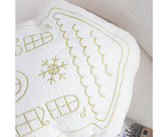 SOGA 40x45cm Festive White Christmas House Shaped Holiday Throw Pillow