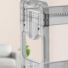 SOGA 2X 38x24x90cm Clear 4 Tier Bookshelf & Cosmetic Storage Organizer Trolley Rack