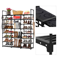 SOGA 2X 21-Shelf Tier Shoe Storage Shelf Space-Saving Caddy Rack Organiser with Handle