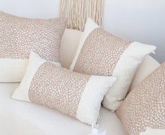 SOGA 35cm Modern Beige Color Block Textured Decorative Throw Pillow