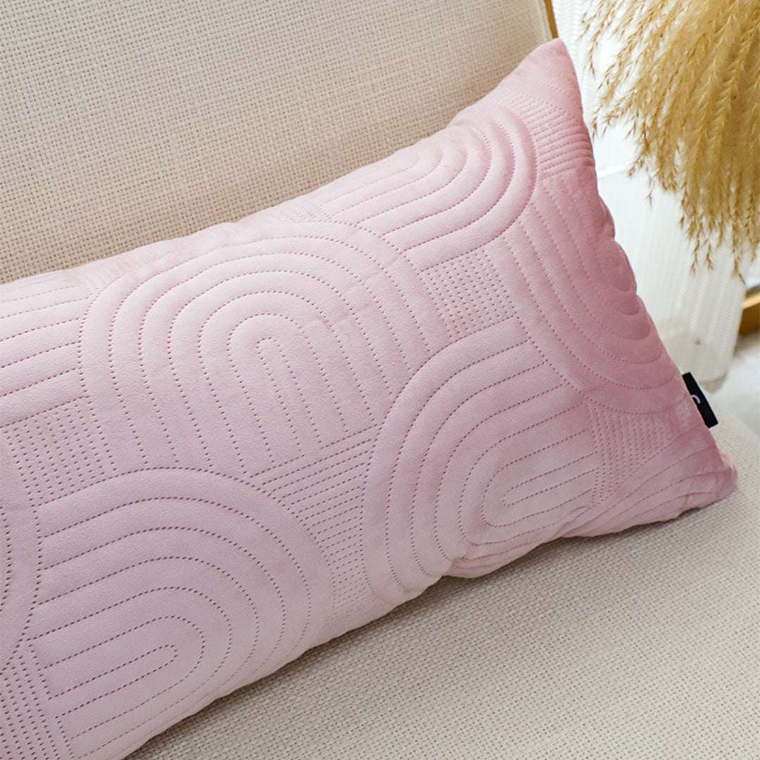 SOGA 30cm Pink Textured Geometric Pattern Decorative Throw Pillow $ 61