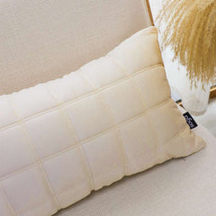 SOGA 30cm Beige Quilted Grid Pattern Decorative Throw Pillow $ 61