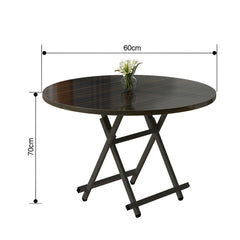 SOGA Black Dining Table Portable Round Surface Space Saving Folding Desk Home Decor