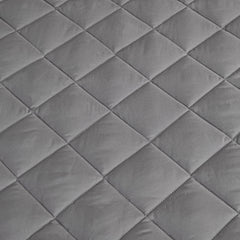 SOGA Grey 153cm Wide Cross-Hatch Mattress Cover Thick Quilted Stretchable Bed Spread Sheet Protector with Pillow Covers