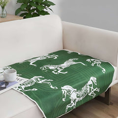 SOGA One-Seater Green Horse Print 90x90cm Throw Blanket Sofa Cover $ 91
