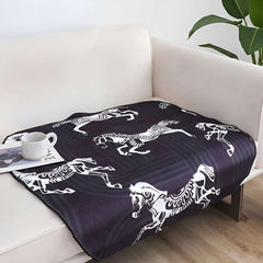 SOGA One-Seater Black Horse Print 90x90cm Throw Blanket Sofa Cover $ 91