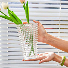 SOGA 28cm Handcrafted Clear Glass Vase Classic Design for Home Decor $ 71