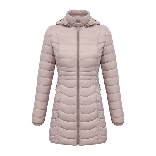 Anychic Womens Padded Puffer Jacket Xtra Large Beige Ultralightweight Ultralight Coat With Detachable Hood Lightweight Outwear Clothing